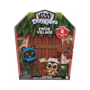 Star Wars Disney Doorables Ewok Village‎ Set Just Play NEW FREE SHIPPING Flocked